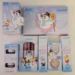 Colourpop X Frosty Collection Eyeshadow Lip Makeup 7 Pc Set Snow Days Jolly